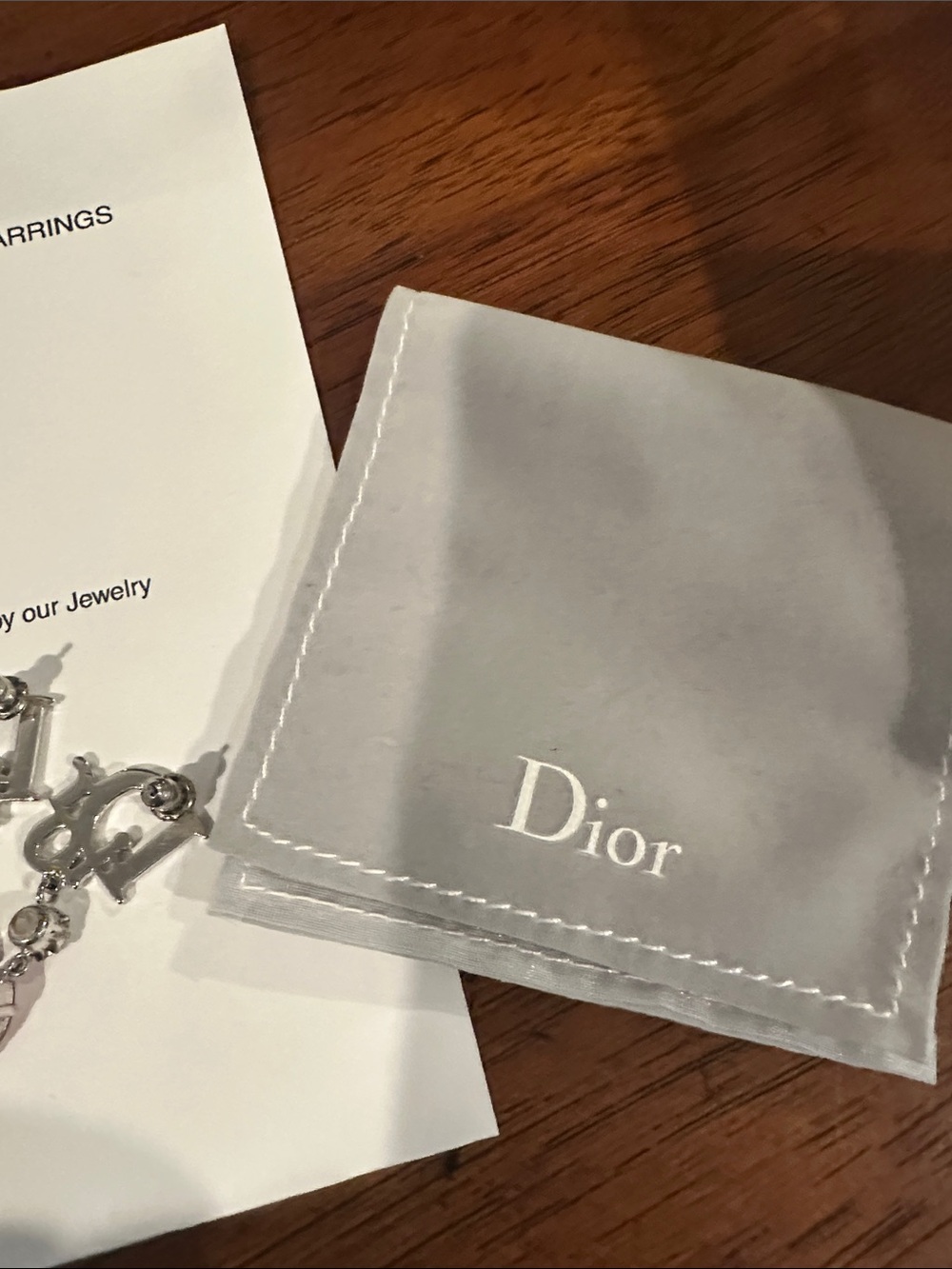 Christian Dior crystal Dior drop earrings - Picture 3 of 5